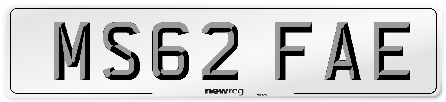 MS62 FAE Number Plate from New Reg